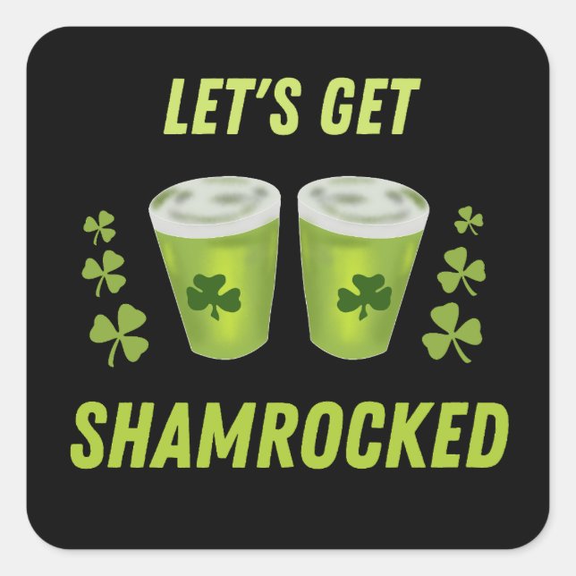 Sticker Carré Faisons-nous fêter la Saint-Patrick (Devant)