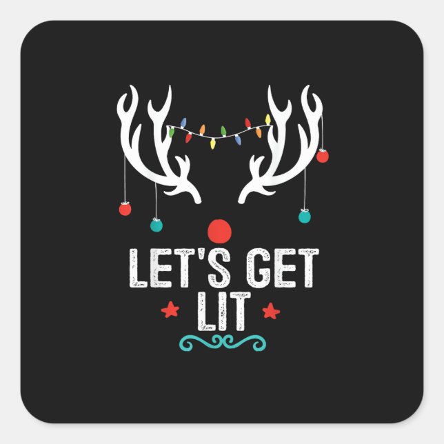 Sticker Carré Faisons un Cool Noël léger (Devant)