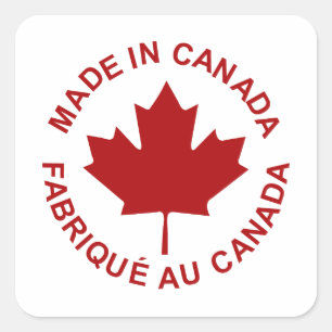 Sticker Carré Fait dans l'autocollant du Canada