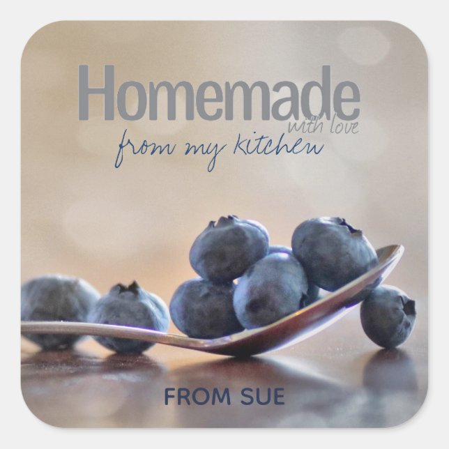 Sticker Carré Fait maison avec amour de mes chevalets de cuisine (Devant)