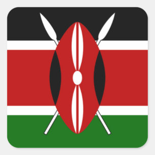 Sticker Carré Faites-le Kenyan magnifique Inspirational Flag cou