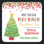 Sticker Carré Faites-vous jouer à Dough Christmas Tree<br><div class="desc">Ces étiquettes auto-adhésifs sont parfaits pour les fêtes de Noël pour les fêtes scolaires ou comme cadeaux de votre enfant à leurs amis!</div>