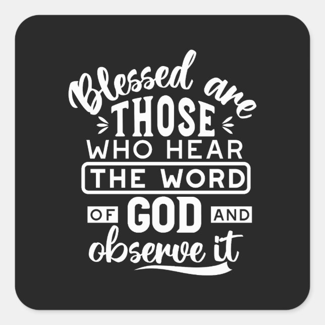 Sticker Carré Faith and Obedience – Inspirational Scripture (Devant)