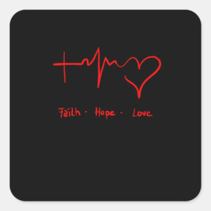 Sticker Carré Faith Hope Love