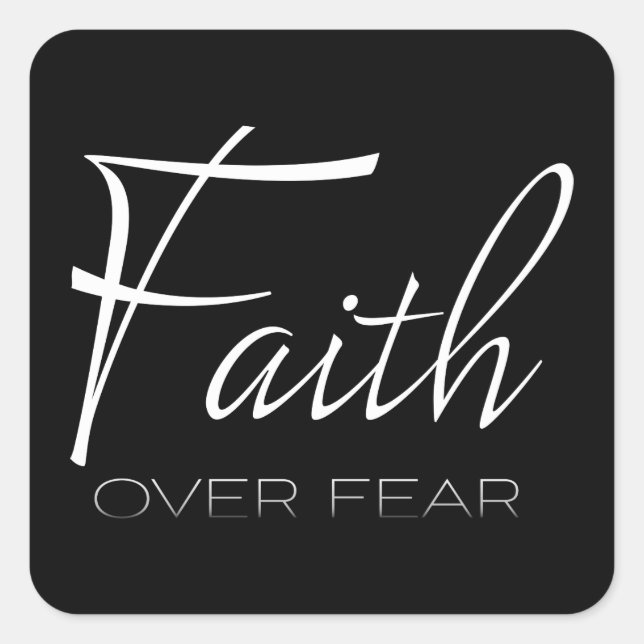 Sticker Carré Faith Over Encouragement White (Devant)