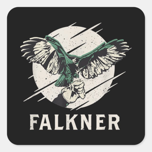 Sticker Carré Falkner I Falconry Chasse Oiseau de proie Chasse (Devant)