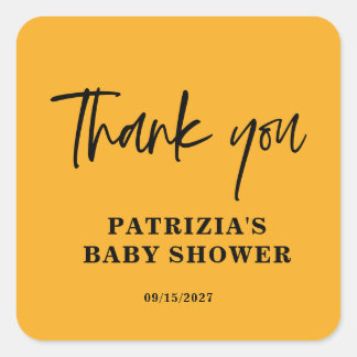 Sticker Carré Fall in Love Orange Baby Shower