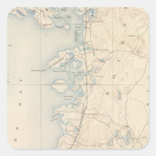 Sticker Carré Falmouth, le Massachusetts