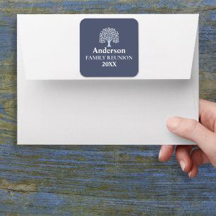 Sticker Carré Famille Arborescence Reunion Nom personnalisé/Date