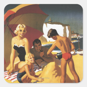 Sticker Carré Famille des chemins de fer britanniques du sud sur
