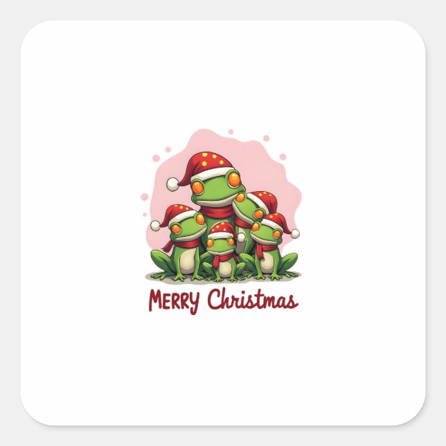 Sticker Carré Family christmas frogs (1) (Devant)