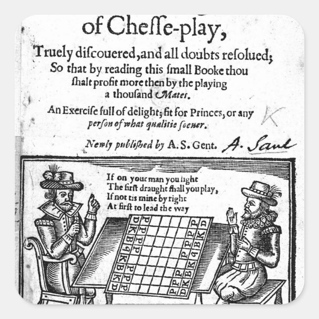 Sticker Carré Famous Game of Chess, 1614 (Devant)