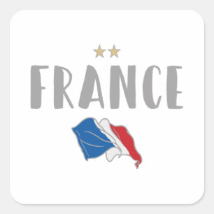 Sticker Carré Fan de football France Chemise Française