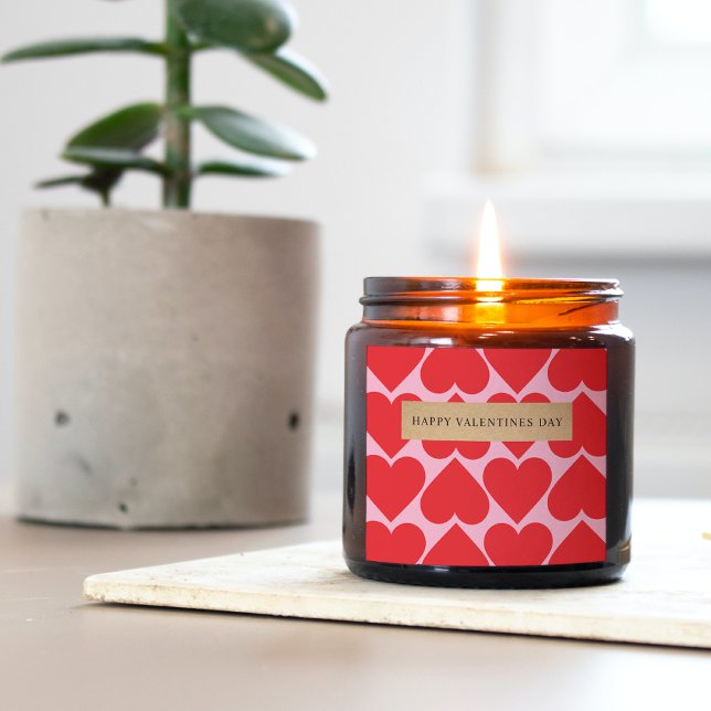 Sticker Carré Fancy Motif de Coeur Rouge et Rose Joyeux Valentin (Créateur téléchargé)