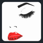 Sticker Carré Fancy Women's Makeup-Lash Extensions<br><div class="desc">J'espère que vous l'aimez</div>