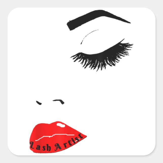 Sticker Carré Fancy Women's Makeup-Lash Extensions (Devant)