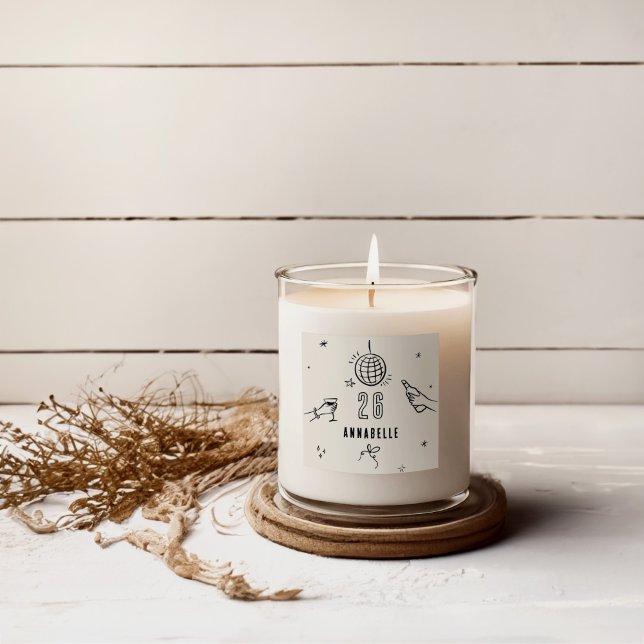 Sticker Carré fantaisie dessinée à la main à la fête des boisson (Créateur téléchargé)