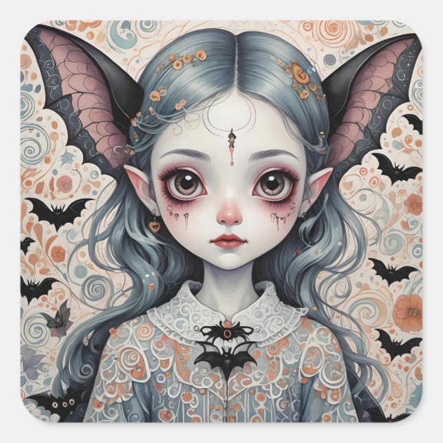 Sticker Carré Fantastique Bat Girl (Devant)