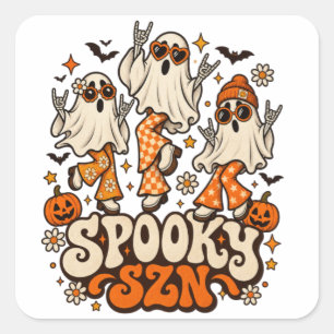 Sticker Carré Fantômes Rétro Épouvantables SZN Halloween Groov