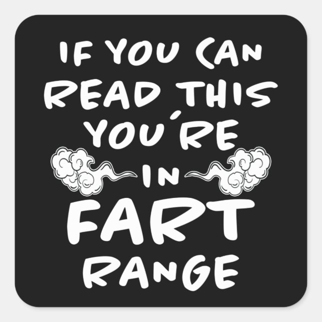 Sticker Carré Fart Range Drôle Drôle Dire Fun Bloating Farting C (Devant)