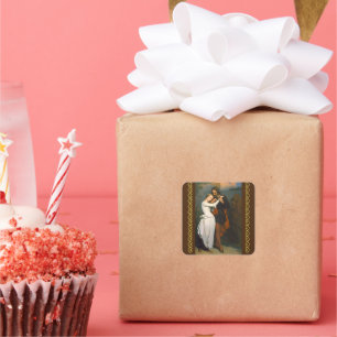 Sticker Carré Faust & Marguerite Dans le jardin par A. Scheffer