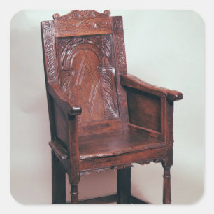 Sticker Carré Fauteuil avec dos en arc et côtés en boîte