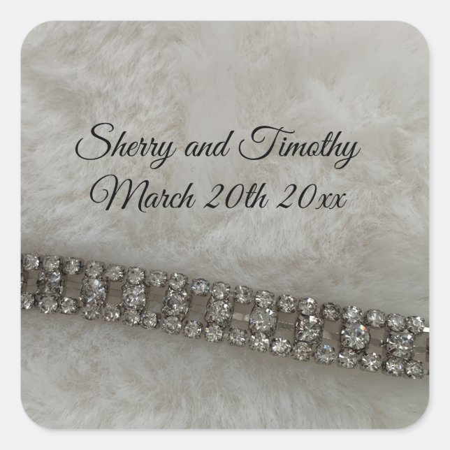 Sticker Carré Faux Fur and Bling Jewers (Devant)