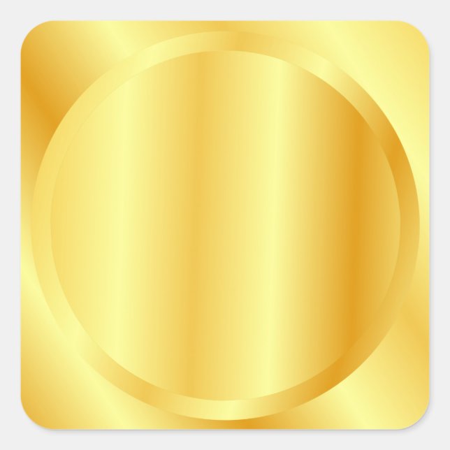Sticker Carré Faux Gold Custom Metallo Look Blank Modèle (Devant)