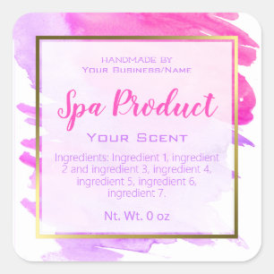 Sticker Carré Faux Gold Foil Spa artisanal Petit Entreprise