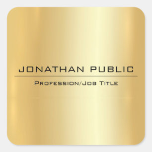Sticker Carré Faux Gold Modern Elegant Simple Design Modèle