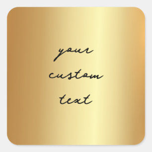 Sticker Carré Faux Gold Votre Texte Personnalisé Ici Glamor Modè