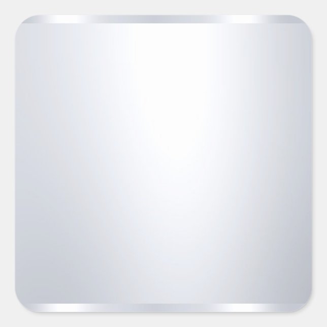 Sticker Carré Faux Modèle blanc argent Élégant Glamour (Devant)
