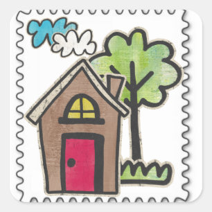 Sticker Carré faux timbres