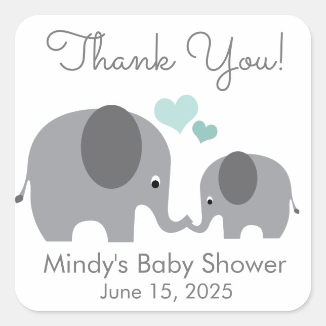 Sticker Carré Faveur de Baby Shower pour Maman Petit Cacahuète & (Devant)
