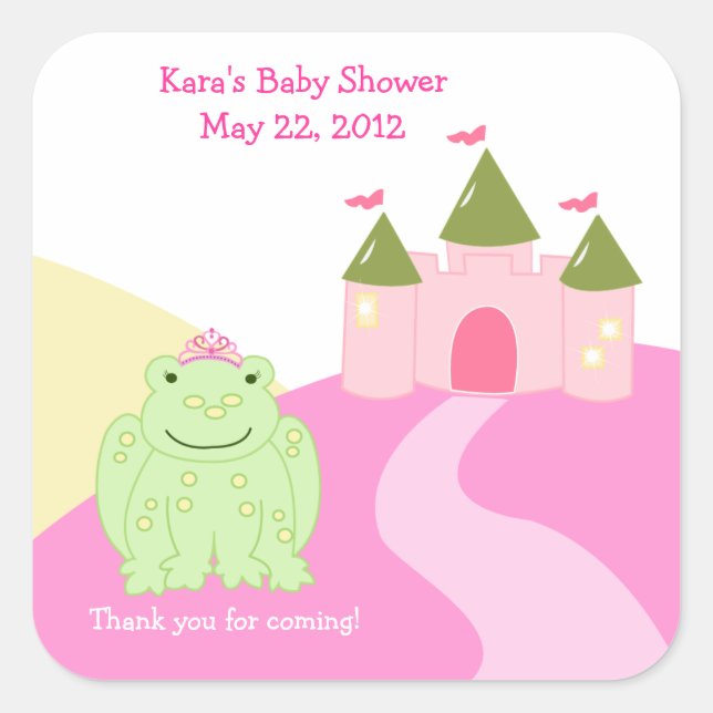 Sticker CARRÉ Faveur de la Grenouille Princesse Fa (Devant)