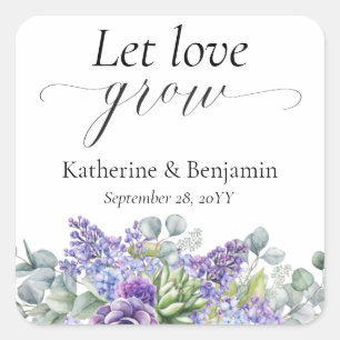 Sticker Carré Faveur de mariage succulente Katherine