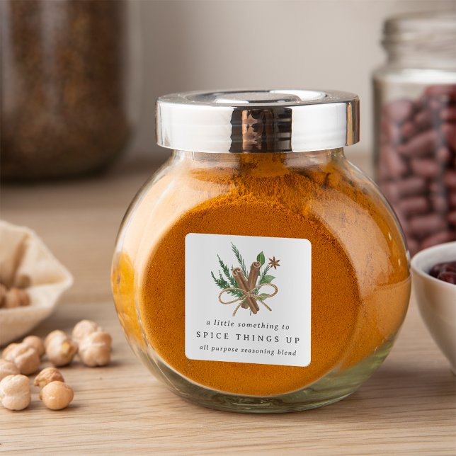 Sticker Carré Favor de poivre ou de mariage Shower Spice (Créateur téléchargé)