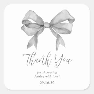Sticker Carré Favors de remerciement pour Baby Shower Garçon Arc