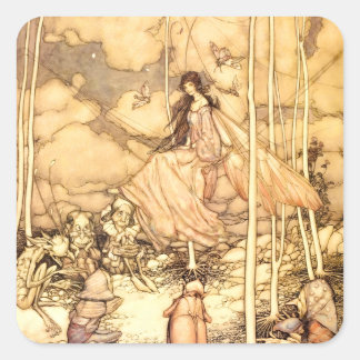 Sticker Carré Fée Arthur Rackham