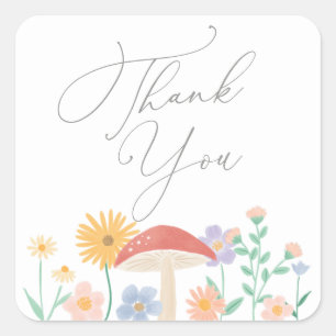 Sticker Carré Fée Floral Fille fête d'anniversaire