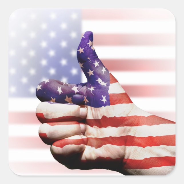 Sticker Carré Félicitations aux Etats-Unis ! (Devant)