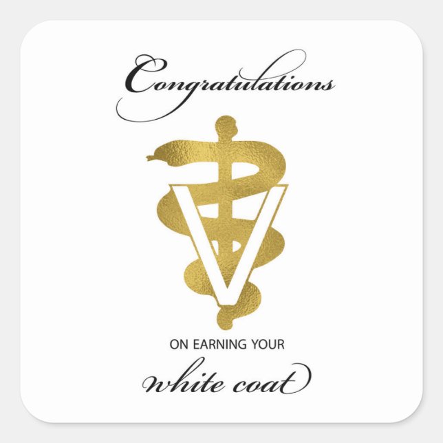 Sticker Carré Félicitations pour la cérémonie de remise de la bl (Devant)