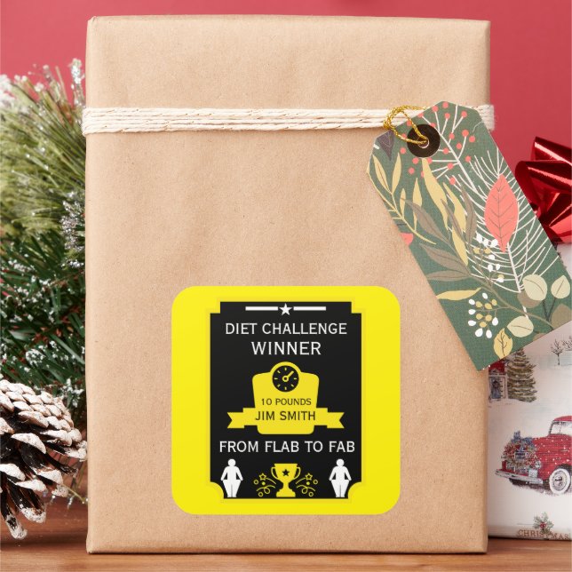 Sticker Carré Félicitations pour perte de poids (vacances)