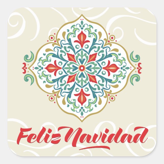 Sticker Carré Feliz Navidad Mexique Langue espagnole Noël (Devant)