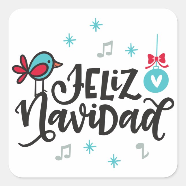 Sticker Carré Feliz Navidad, Noël (Devant)