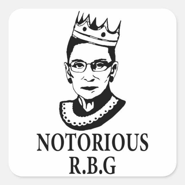 Sticker Carré Féministe Toxits, Ruth Bader Ginsburg, Notorious R (Devant)