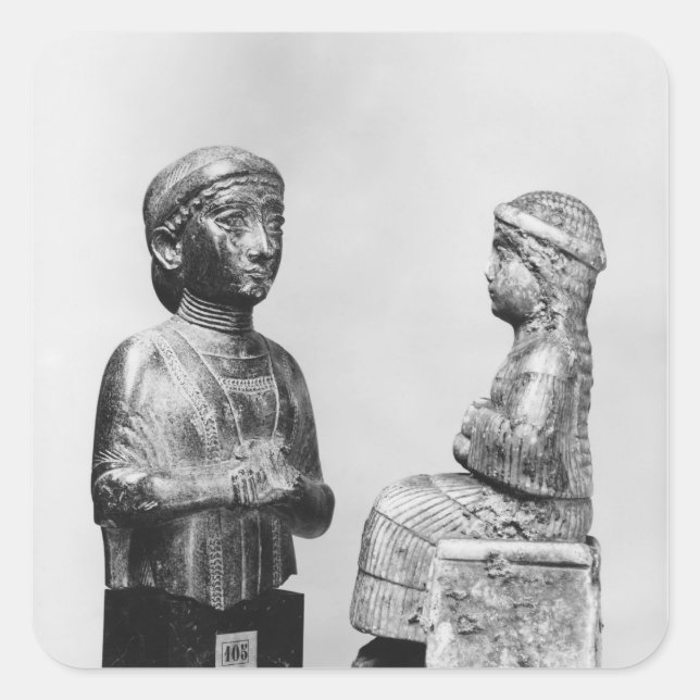 Sticker Carré Femme au châle (Devant)