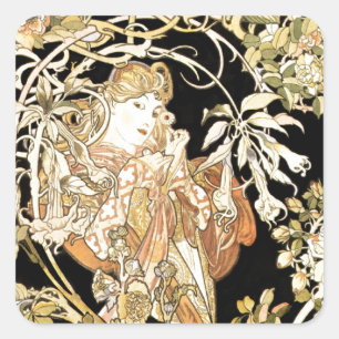 Sticker Carré Femme dans Jasmine Vines