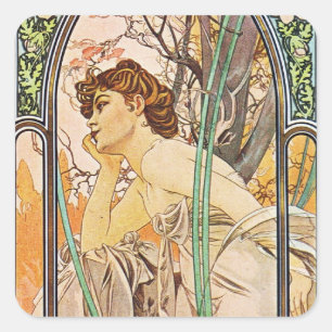 Sticker Carré Femme en attente