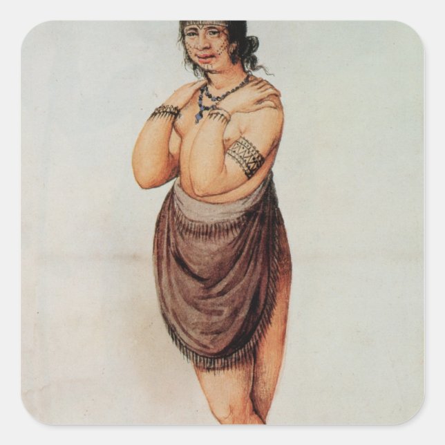 Sticker Carré Femme indienne (Devant)